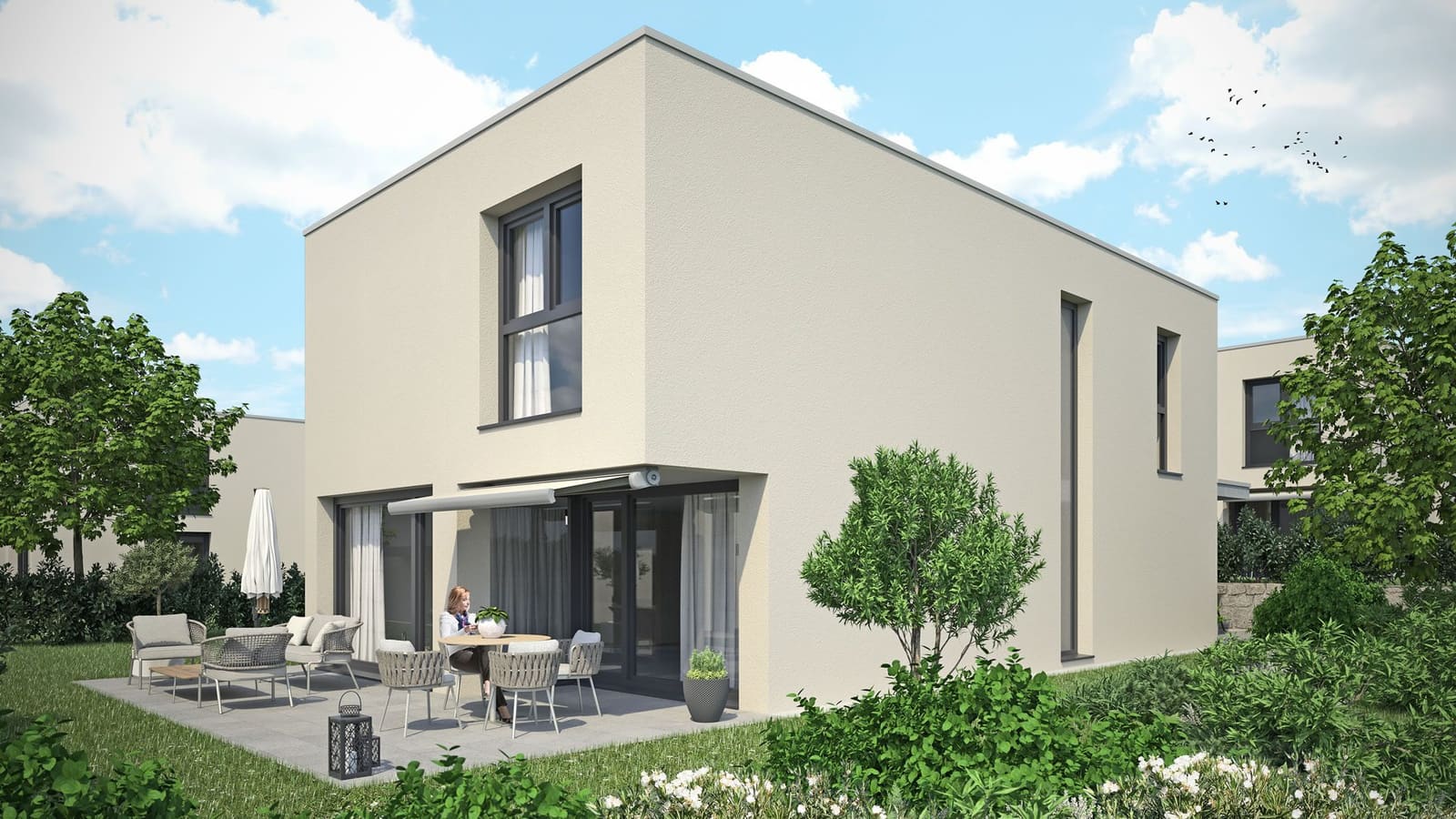 Aussenansicht eines Einfamilienhauses