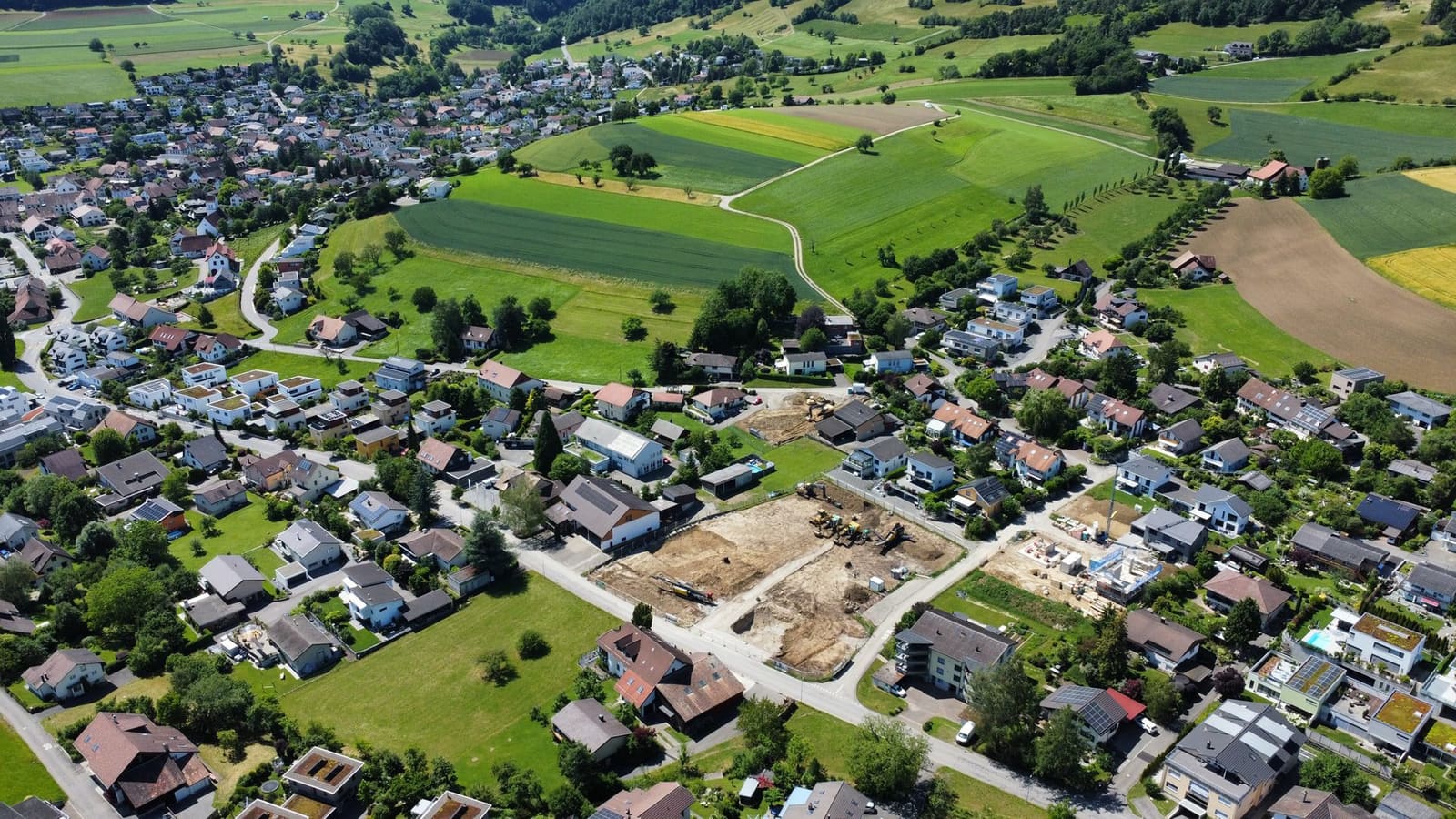 Luftaufnahme der Baustelle Sonnenpark aus anderer Richtung